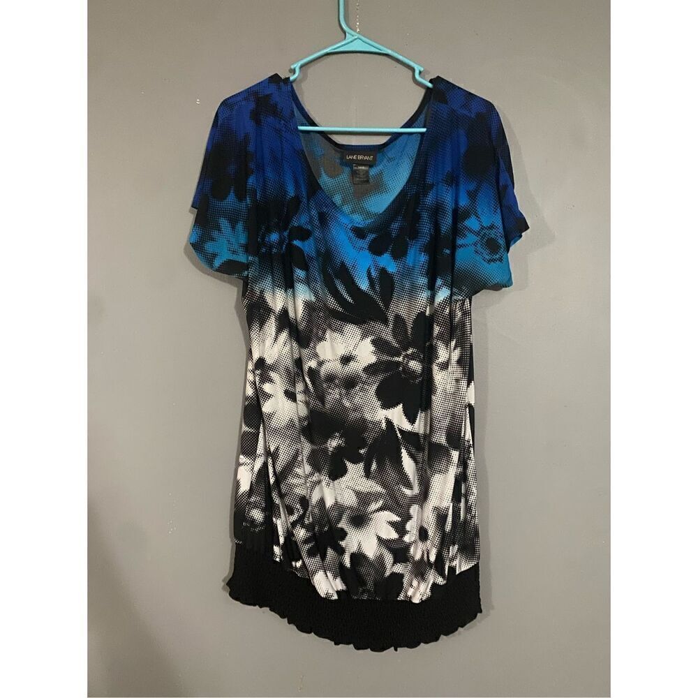 Lane Bryant Floral Tropic Scoop Neck Short Sleeve Top Size 14/16